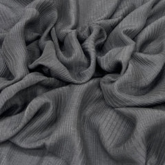 Black Pintex Slub Silk Embroidery