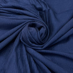 Navy Blue Pintex Slub Silk Embroidery