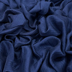 Navy Blue Pintex Slub Silk Embroidery