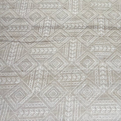 Beige Thread Geometric Tussar Embroidery