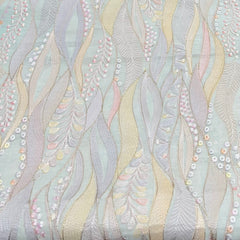 Light Pista Green Abstract Munga Tussar Embroidery