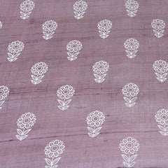 Onion Pink Flower Thread Butti Tussar Embroidery