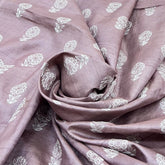Onion Pink Flower Thread Butti Tussar Embroidery