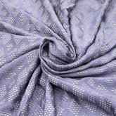 Light Purple Self Diamond Slub Silk Embroidery