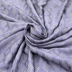 Light Purple Self Diamond Slub Silk Embroidery