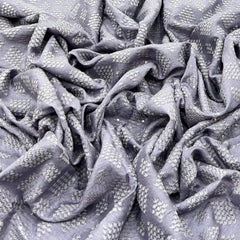 Light Purple Self Diamond Slub Silk Embroidery