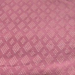 Nude Pink Self Diamond Slub Silk Embroidery