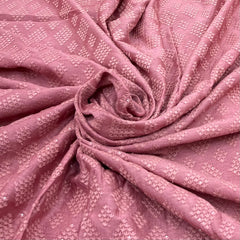 Nude Pink Self Diamond Slub Silk Embroidery