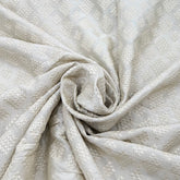 Cream Self Diamond Slub Silk Embroidery