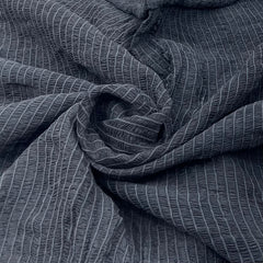 Black Smoking Pintex Slub Silk Embroidery