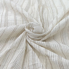 Off White Zari Thread Mul Chanderi Embroidery
