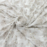 White Zari Cut Work Jal Georgette Embroidery