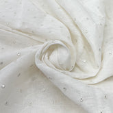 White Gauge Linen Mirrorwork Thread Embroidery
