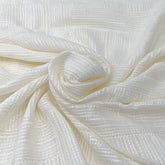 Off White Geometric Linen Thread Embroidery