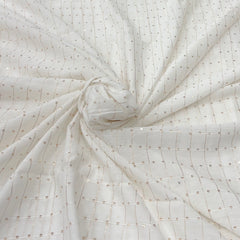 White Checks Chanderi Zari Sequins Embroidery