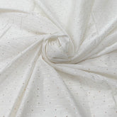 White Stripes Chanderi Zari Sequins Embroidery