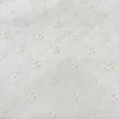 White Cotton Floral Butti Sequins Thread Embroidery