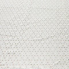 Off White Cotton Cut Work Embroidery