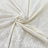 Off White Cotton Cut Work Butti Border Embroidery