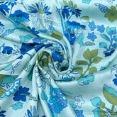Light Blue Floral Modal Satin Printed