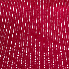 Blood Red Stripes Dotted Modal Satin Printed