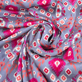 Grey Multicolour Patola Modal Satin Printed