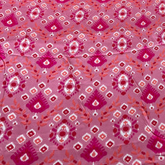 Pastel Pink Multicolour Patola Modal Satin Printed
