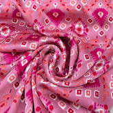 Pastel Pink Multicolour Patola Modal Satin Printed