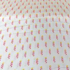 White & Sea Green Abstract Modal Satin Printed