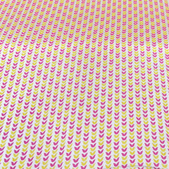 White & Pink Abstract Modal Satin Printed