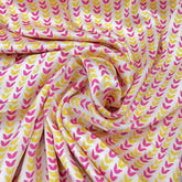 White & Pink Abstract Modal Satin Printed