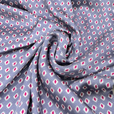Bluish Grey Diamond Modal Satin Printed