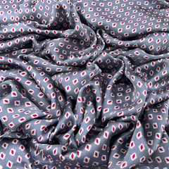 Bluish Grey Diamond Modal Satin Printed
