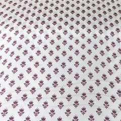 White & Light Purple Floral Modal Satin Printed