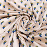 Light Peach & Yellow Floral Modal Satin Printed
