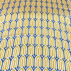 Light Peach & Yellow Geometric Modal Satin Printed