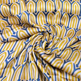 Light Peach & Yellow Geometric Modal Satin Printed