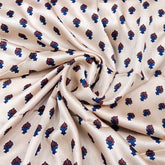 Light Peach & Maroon Floral Modal Satin Printed