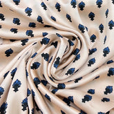 Light Peach & Blue Floral Modal Satin Printed