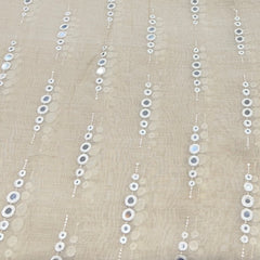 Beige Mirror Work Mul Chanderi Embroidery