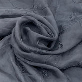 Black Beaded Jal Organza Embroidery