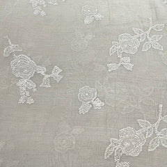 Beige Floral Butti Zari Mul Chanderi Embroidery