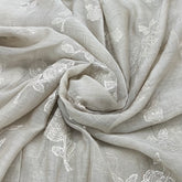 Beige Floral Butti Zari Mul Chanderi Embroidery