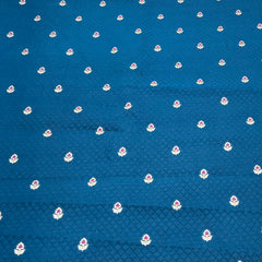 Cobalt Blue Floral Meenakari Butti Textured Silk Brocade