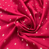 Rani Pink Floral Meenakari Butti Textured Silk Brocade