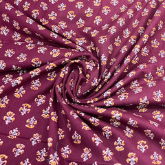 Maroon Kalamkari Printed Cotton