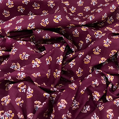 Maroon Kalamkari Printed Cotton
