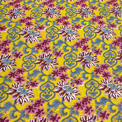 Yellow Floral Printed Cotton