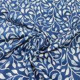 Blue White Floral Jal Printed Cotton