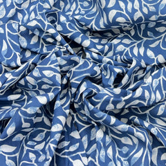 Blue White Floral Jal Printed Cotton